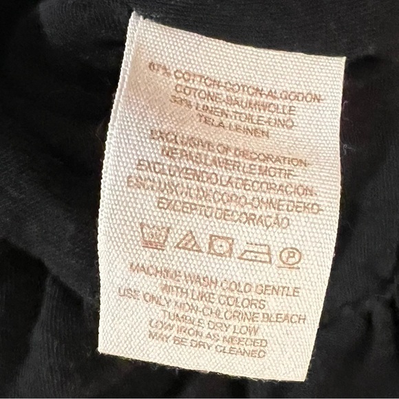 FREE PEOPLE Lita Embroidered Top Fairy Goth Cutout Balloon Sleeve Boho Black S - Picture 12 of 16